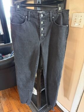 Madewell Skinny Button-Fly Black Jeans